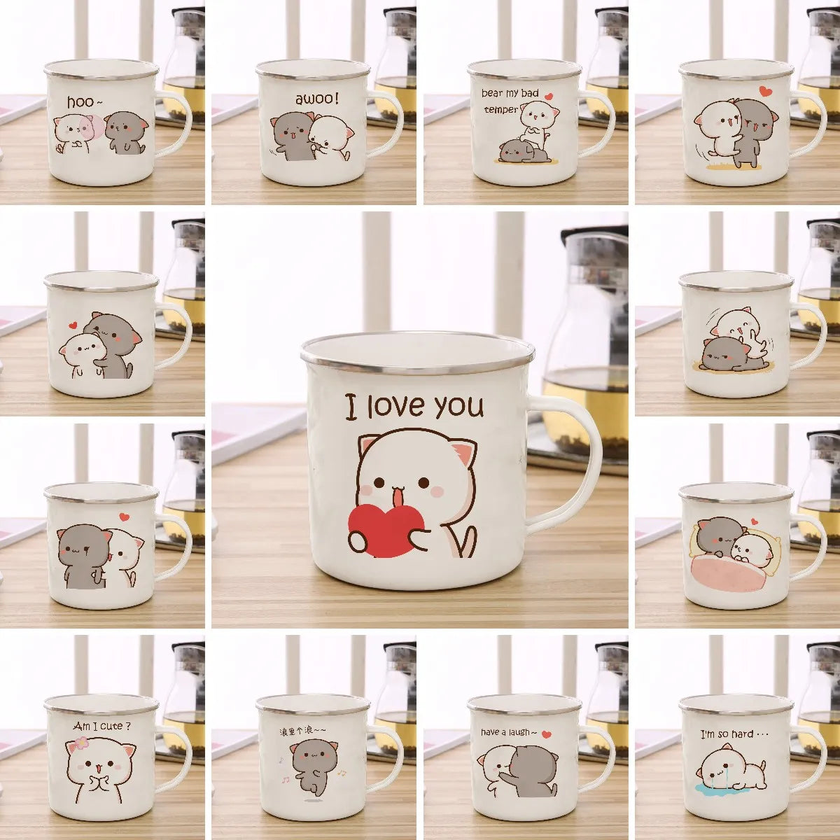 Brief Style Metal Milk Mug for Cat Lovers - Sleek and Eco-Friendly Drinkware"